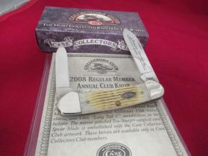 New In Box 2001 Case Cranberry Bone Silver Script Russlock