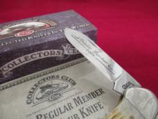 Case Collector Club Rogers Corn Cob Jigged Burnt Oatmeal Bone Canoe Pattern # 62131 SS