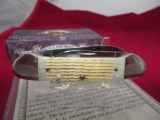 Case Collector Club Rogers Corn Cob Jigged Burnt Oatmeal Bone Canoe Pattern # 62131 SS