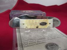 Case Collector Club Rogers Corn Cob Jigged Burnt Oatmeal Bone Canoe Pattern # 62131 SS