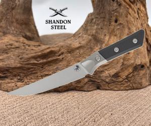 Microtech Boning 6.125" Knife Titanium Bolster Black G-10 Handle 3100B-10BK USA