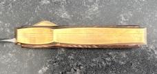 Burn Palm Viper Out The Front (OTF) Switchblade Knife, Brass Body, Polished Blade, Paul Panak