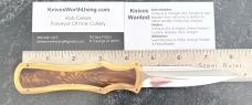 Burn Palm Viper Out The Front (OTF) Switchblade Knife, Brass Body, Polished Blade, Paul Panak