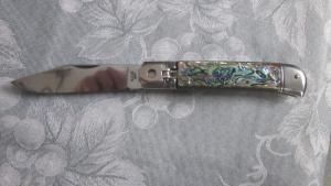 New 8" Italian G.O.M. Abalone lever lock 