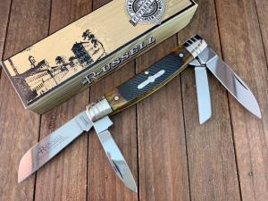 Russell Green River by Boker Congress Antique Green Sawcut Bone
