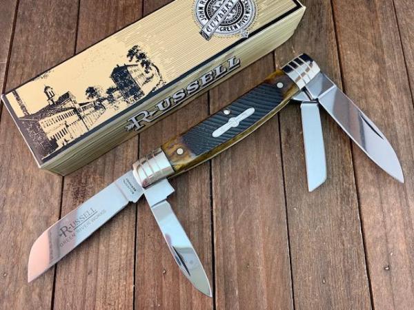 Russell Green River by Boker Congress Antique Green Sawcut Bone Russell Green River by Boker Congress Antique Green Sawcut Bone