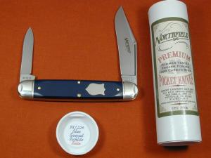 Great Eastern Cutlery GEC Northfield Blue Sawcut Richlite Texas Stogie Knife NIT 981226 USA