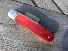 Vintage German Boker 712 Lever Lock Auto Smooth Red Bone Knife Rare and Beautiful!