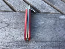 Vintage German Boker 712 Lever Lock Auto Smooth Red Bone Knife Rare and Beautiful!