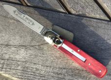 Vintage German Boker 712 Lever Lock Auto Smooth Red Bone Knife Rare and Beautiful!
