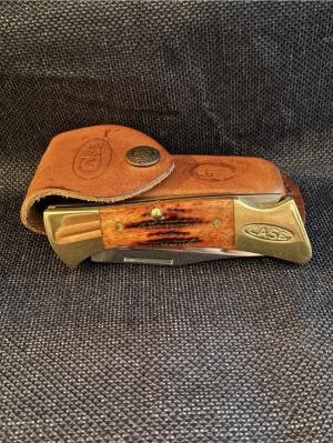 Case Lockback Bone Stag 6158L(Scarce) and Sheath