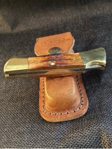 Case Lockback Bone Stag 6158L(Scarce) and Sheath