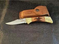 Case Lockback Bone Stag 6158L(Scarce) and Sheath