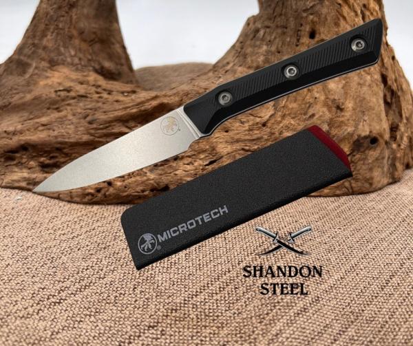 Microtech Paring Knife Black G-10 Handle w/ Stonewash M390MK 3500-10BK Kitchen Microtech Paring Knife Black G-10 Handle w/ Stonewash M390MK 3500-10BK Kitchen