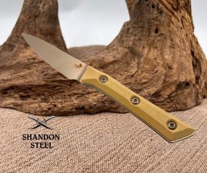 Microtech Paring Knife Ivory G-10 Handle w/ Stonewash M390MK 3500-10IV Kitchen