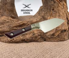 Microtech Santoku 4.2" Black Cherry G-10/Titanium Bolster Handle 3300B-10BC
