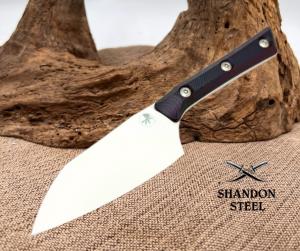Microtech USA 4.2" SANTOKU KNIFE STONEWASH STANDARD BLACK CHERRY G-10 3300-10BC
