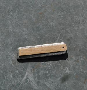 Funny Folder Swing Blade Mint 2 1/2" Closed Well made Mirror Polished Wood Grain Cover 1950's