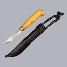 Vintage 1990s Finnish Vuolu Puukko Knife with Masur Birch Handle #8708