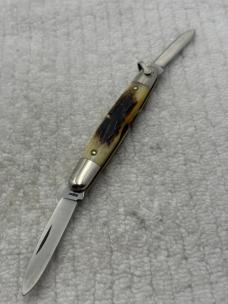 Case XX USA 1980 10 Dot 05263 2 Blade Stag Pocket Knife With Bail (65)