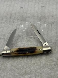 Case XX USA 1980 10 Dot 05263 2 Blade Stag Pocket Knife With Bail (65)