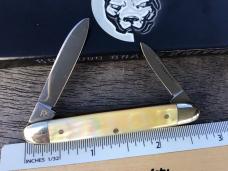 Bulldog Brand German Mini 2 Blade Pen Knife Gold Lip Pearl Beautiful!