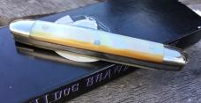 Bulldog Brand German Mini 2 Blade Pen Knife Gold Lip Pearl Beautiful!