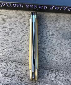 Bulldog Brand German Mini 2 Blade Pen Knife Gold Lip Pearl Beautiful!