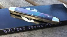 Bulldog Brand German Mini 2 Blade Pen Knife Black Lip Pearl Beautiful!