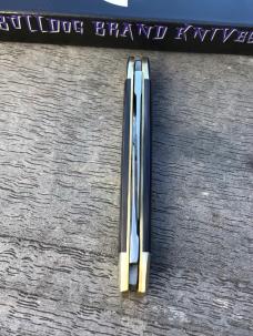 Bulldog Brand German Mini 2 Blade Pen Knife Black Lip Pearl Beautiful!