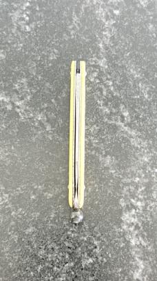 Schrade Advertising Pull Ball Switchblade Knife, Cream Color Scale, Unused