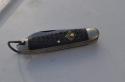 Boy Scout Camillus 1950's Jigged Blue Delrin 3 Blades Bail Used Brass Liners Nickel Bolsters