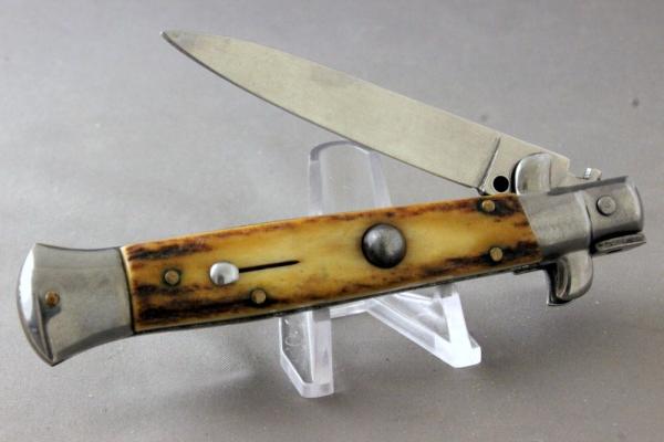 D. E. S. ITALIAN-STYLE AUTOMATIC KNIFE with Stag Handles, 1980s, Free Shipping in USA D. E. S. ITALIAN-STYLE AUTOMATIC KNIFE with Stag Handles, 1980s, Free Shipping in USA