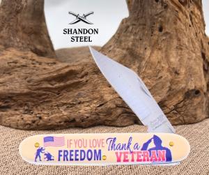 Frost Cutlery Thank A Vet Folder Pocket Knife Stainless Steel Blade POM Handle
