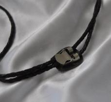 Bola Tie From An Old Fella's Collection Sterling Silver Navajo Braided leathe Cord Sterling Tips