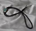 Bola Tie Navajo Made Early With Hand made Keeper Sterling Silver  Set With 12 Panels of Turquoise