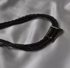 Bola Tie Navajo Made Early With Hand made Keeper Sterling Silver  Set With 12 Panels of Turquoise