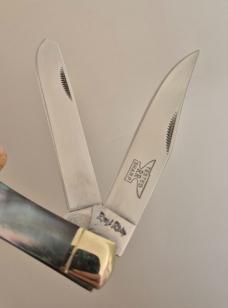 4" Rough Rider Trapper, Model RR228 , Stunning Rainbow/Smoky Pearl Handles
