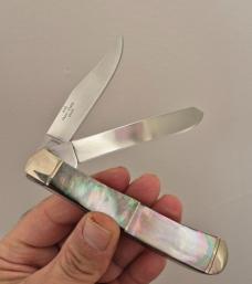 4" Rough Rider Trapper, Model RR228 , Stunning Rainbow/Smoky Pearl Handles