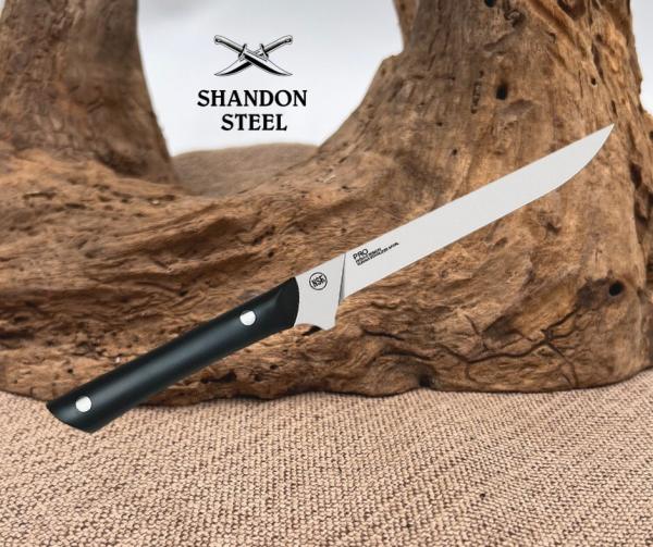Kai USA Professional Flexible AUS-6M Steel Black POM handle Fillet Knife HT7081