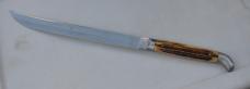 Queen Carving Knife 13" Winterbottom Grooved Bone Handle Used Couple Of Times Honed Maybe Once