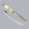 Antique 1900s Finnish Miniature Luupää Puukko Knife with Aluminium Sheath #8716