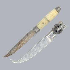 Antique 1900s Finnish Miniature Luupää Puukko Knife with Aluminium Sheath #8716