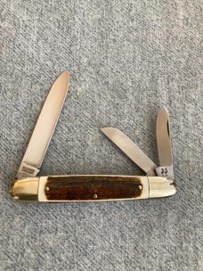 Vintage Robert Klass KISSING CRANE, 1975 NKCA, Stag, Anglo-Saxon Whittler Pocket Knife - MINT