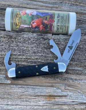 GEC TIDIOUTE ** 352322 BLACK TEX DEL JOHNNY ON THE SPOT CAMP & TOOL KNIFE