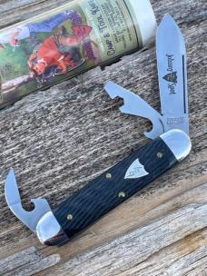 GEC TIDIOUTE ** 352322 BLACK TEX DEL JOHNNY ON THE SPOT CAMP & TOOL KNIFE