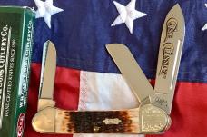 2008 Gunboat Canoe (Mdl# 6394 SS) Sweet Brown Bone Handles +Scrolled Bolsters -NOS in Orig box Minty