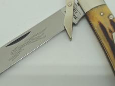 1971 CASE XX USA 5111 1/2 Stag CHEETAH Swing Guard Lockback Knife 9 dots Large Tang Stamp