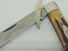 1971 CASE XX USA 5111 1/2 Stag CHEETAH Swing Guard Lockback Knife 9 dots Large Tang Stamp