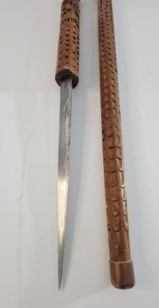 Vintage Walking Cane with Knife Blade
